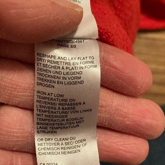 Lord and Taylor Red/orange Women's Sweater with Button Accents - Picture 6 of 7